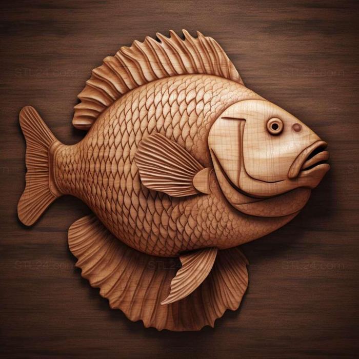 Nature and animals (Tilapia fish 3, NATURE_2695) 3D models for cnc